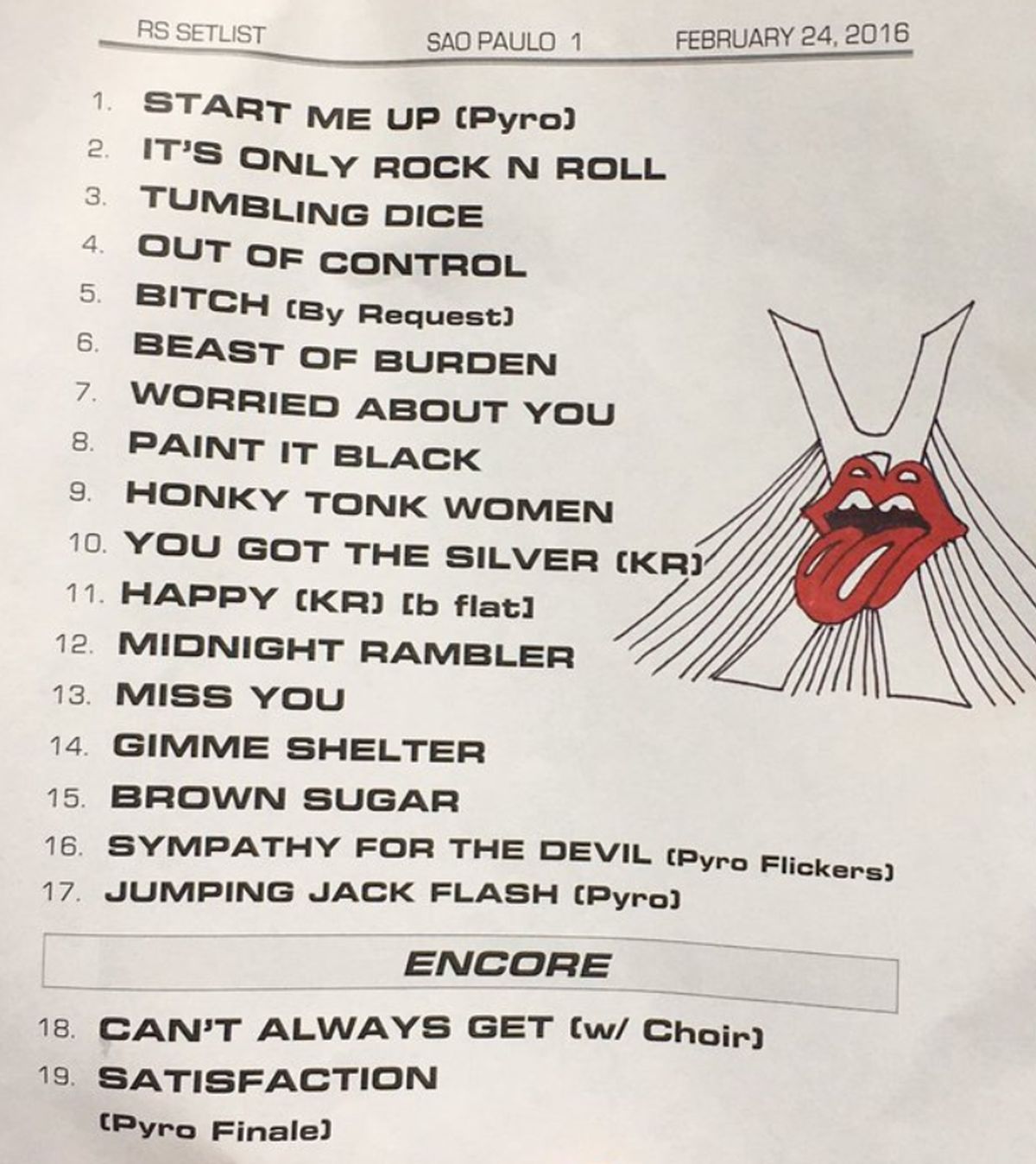 The Rolling Stones - #StonesSãoPaulo setlist!